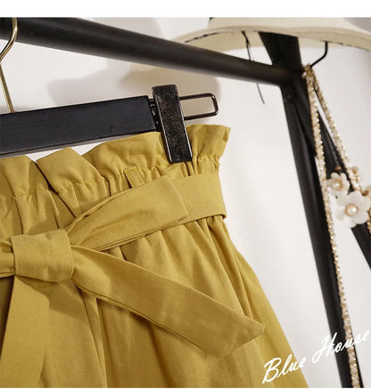 Falda midi coreana elegante de talle alto