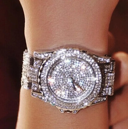 Luxury Crystal Shine Steel Quartz Watches