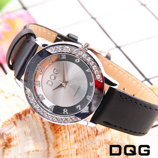 DANA Crystal Leather Straps Sports Watch