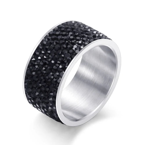 8 row Austria Crystal Stainless Steel Rings