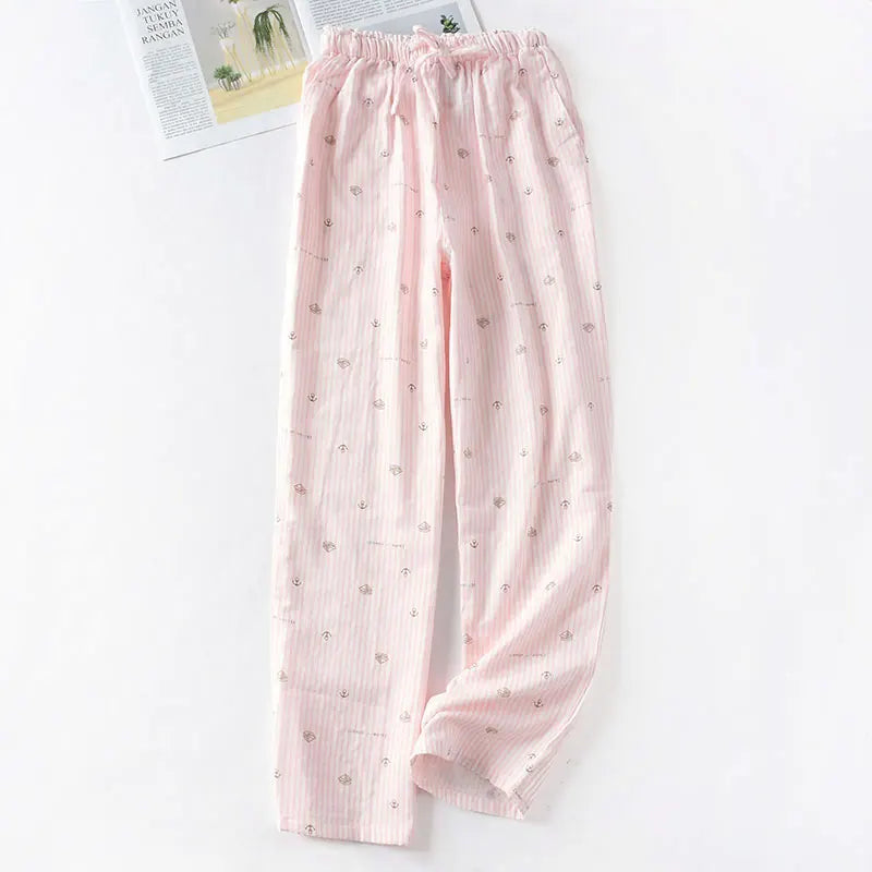 Cotton Double Gauze Thin Sleep Pants Sleep Pyjamas