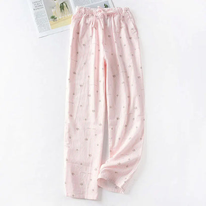 Cotton Double Gauze Thin Sleep Pants Sleep Pyjamas