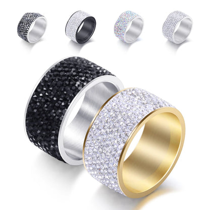 8 row Austria Crystal Stainless Steel Rings