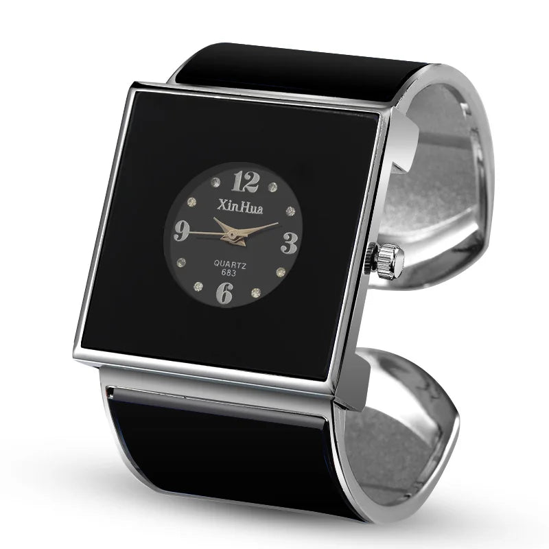 Big Stainless Steel Bracelet Luxury Crystal Watch