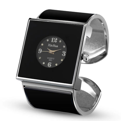 Big Stainless Steel Bracelet Luxury Crystal Watch