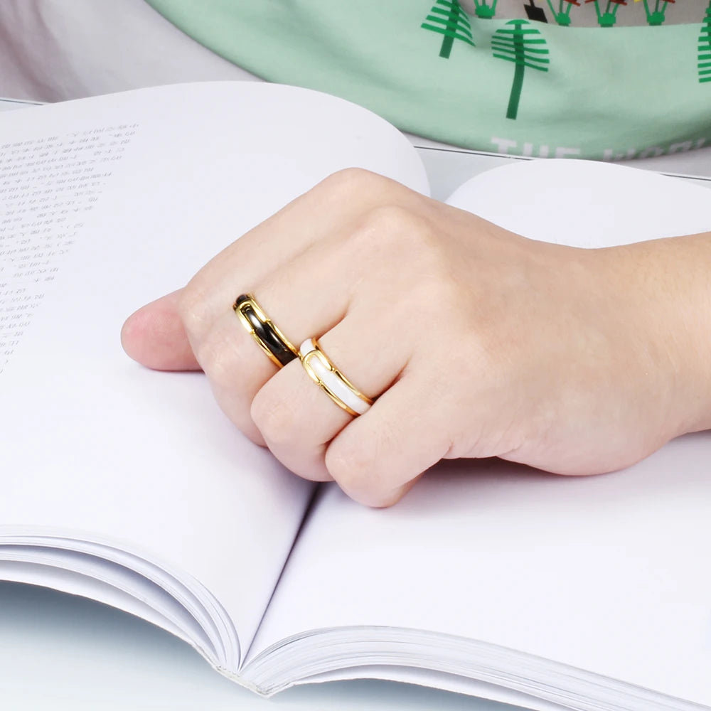 DANA Gold Crystal Ceramic Ring