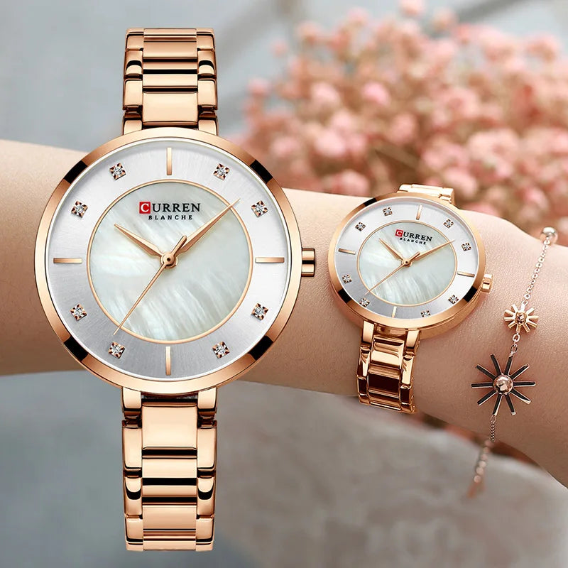 Rose Gold Quartz Waterproof watch