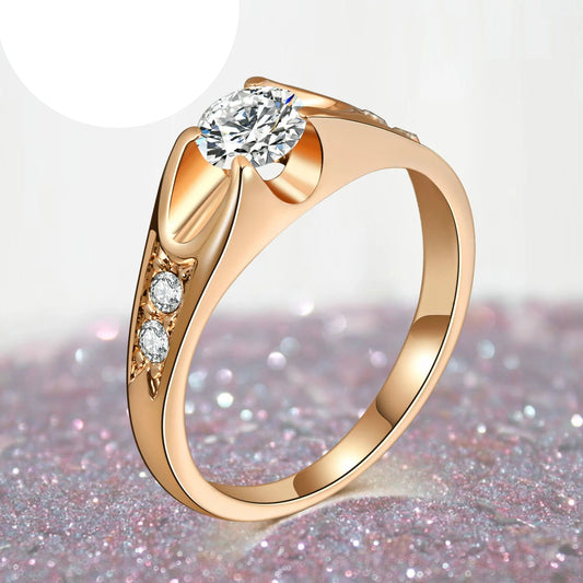Double Fair 0.5 Carat Cubic Zircon Rose Gold Ring