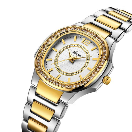 Luxury Quartz Diamond Gold Watch