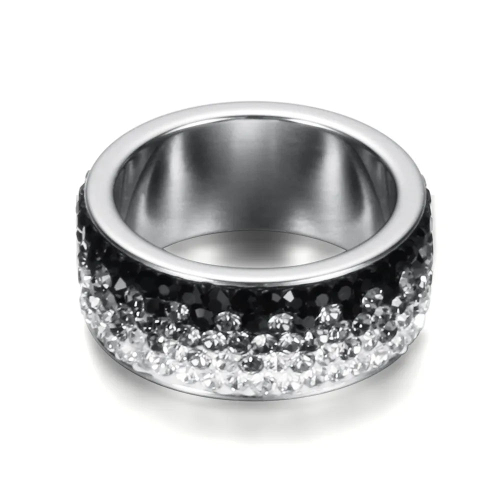 AAA Crystal Elegant Stainless Steel Rings