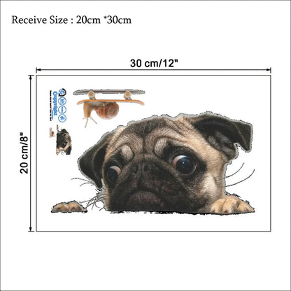 Cute Cats 3D Wall Sticker Hole View
