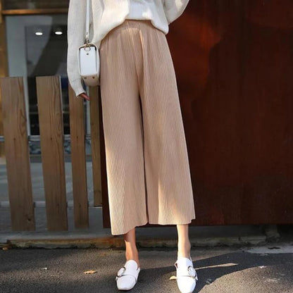 Waist High Pleated Wide Leg  Chiffon Loose Pants