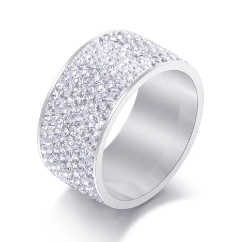 8 row Austria Crystal Stainless Steel Rings
