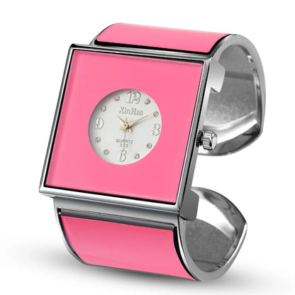 Big Stainless Steel Bracelet Luxury Crystal Watch
