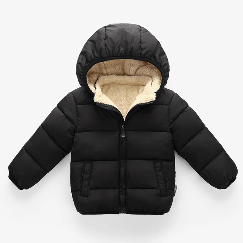 Winter Thick Warm Plush Thicken Outerwear Fur Hooded Jacket K