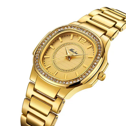 Luxury Quartz Diamond Gold Watch