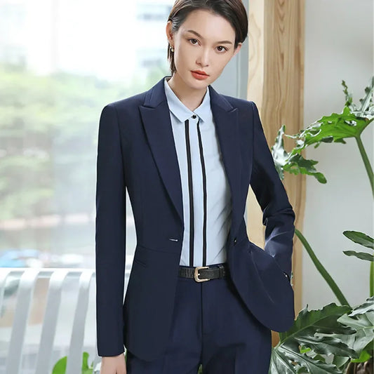 Temperament Slim Long Sleeve Blazer Uniforms Set