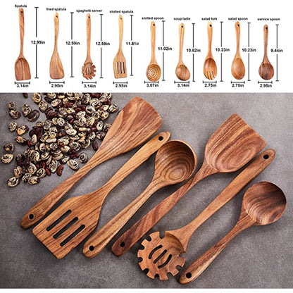 1-9Pcs/set Wooden Kitchen Utensils Set