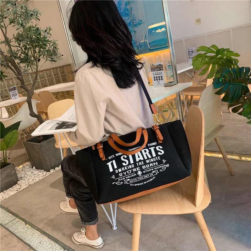 Canvas Large Capacity Shoulder Bag