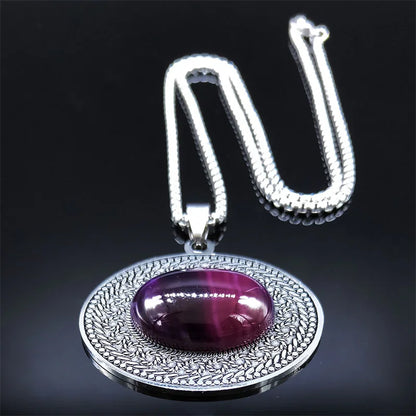 Stainless Steel Bohemia Natural Stone Vintage Necklaces