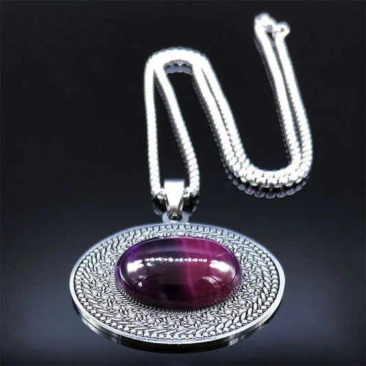Stainless Steel Bohemia Natural Stone Vintage Necklaces