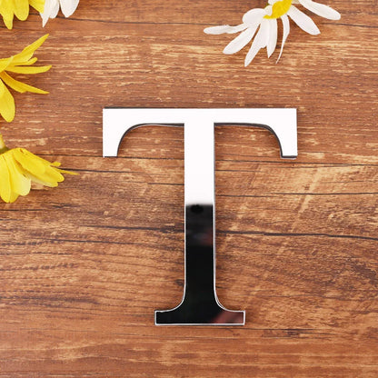 Silver Letter Acrylic 3D Mirror Wall Sticker