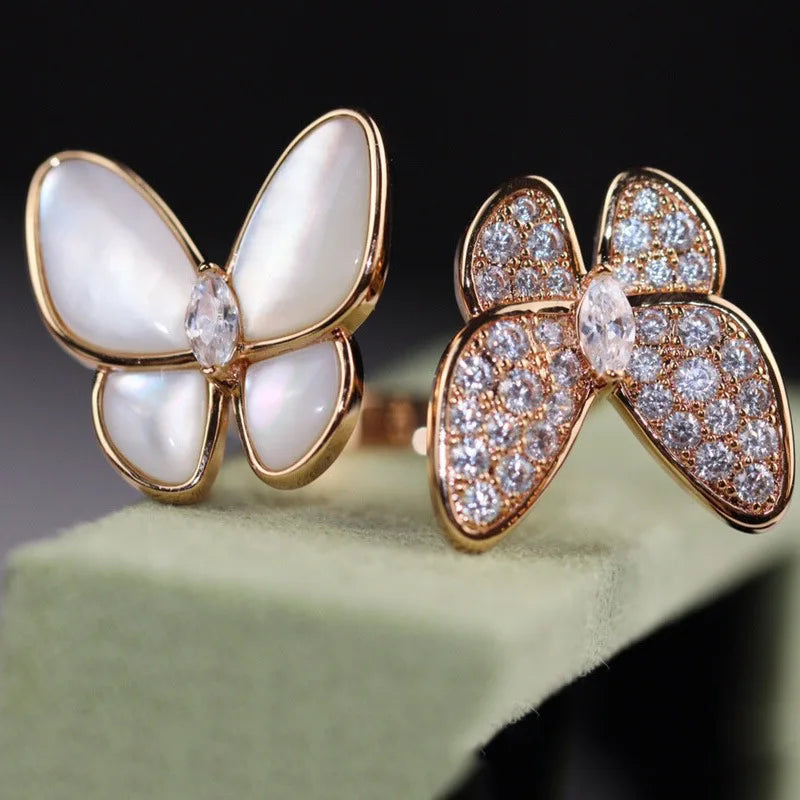 Natural Stone Butterfly Zircon Rings