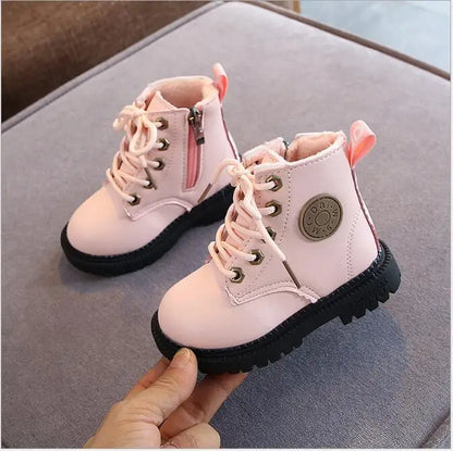Boys Girls Leather Waterproof Non-slip  Boots