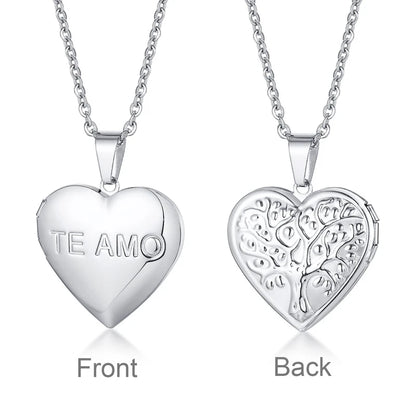 Photo Frame Glossy Stainless Steel Necklaces