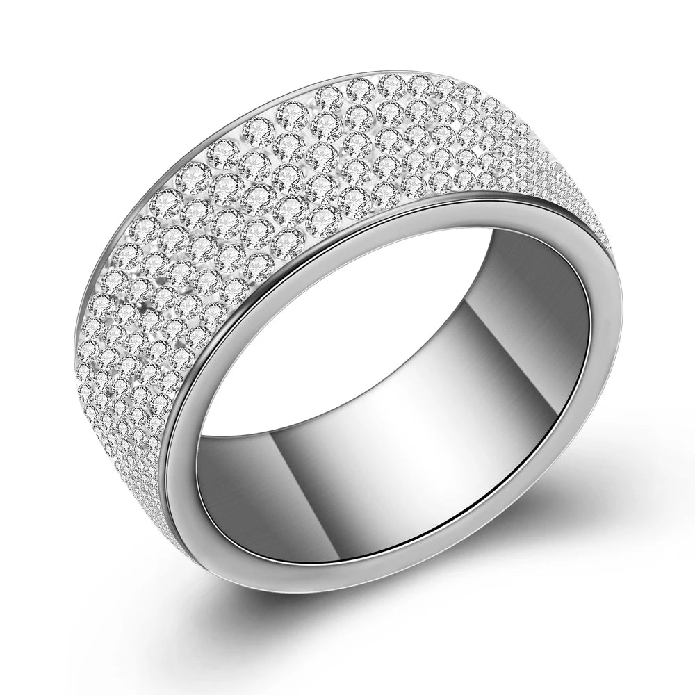 8 row Austria Crystal Stainless Steel Rings