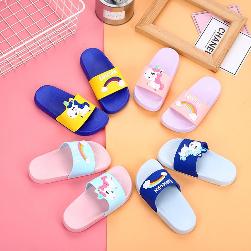Unicorn Rainbow Indoor Toddler Slippers