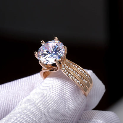 Gorgeous Solitaire 12MM Cubic Zirconia Bridal Gold Brilliant Rings