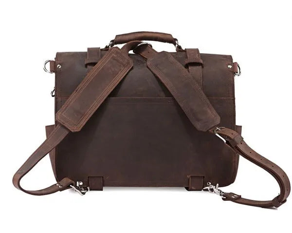 Vintage Crazy Horse Genuine Leather Briefcase Business Bag