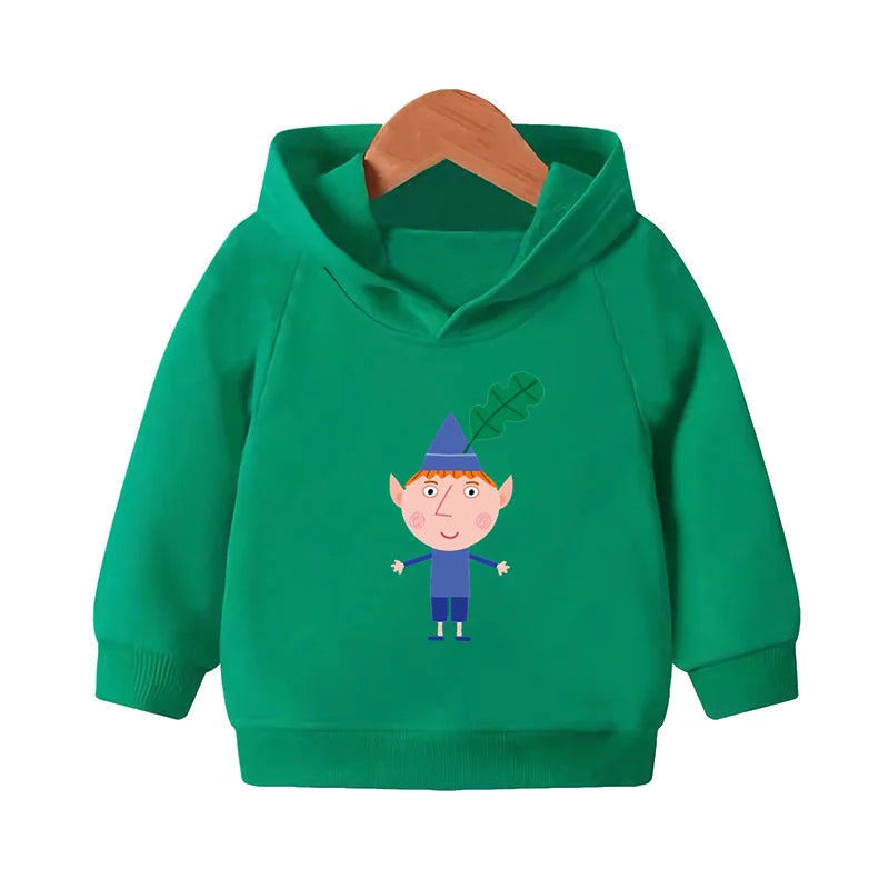 Ben and Holly Kingdom Cartoon Cute Sweatshirts Autumn Pullover Hoodies