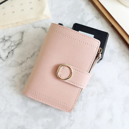 Short Wallet Zipper Card Holder PU Wallets