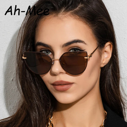 Cat Eye Vintage Rimless Sun Glasses