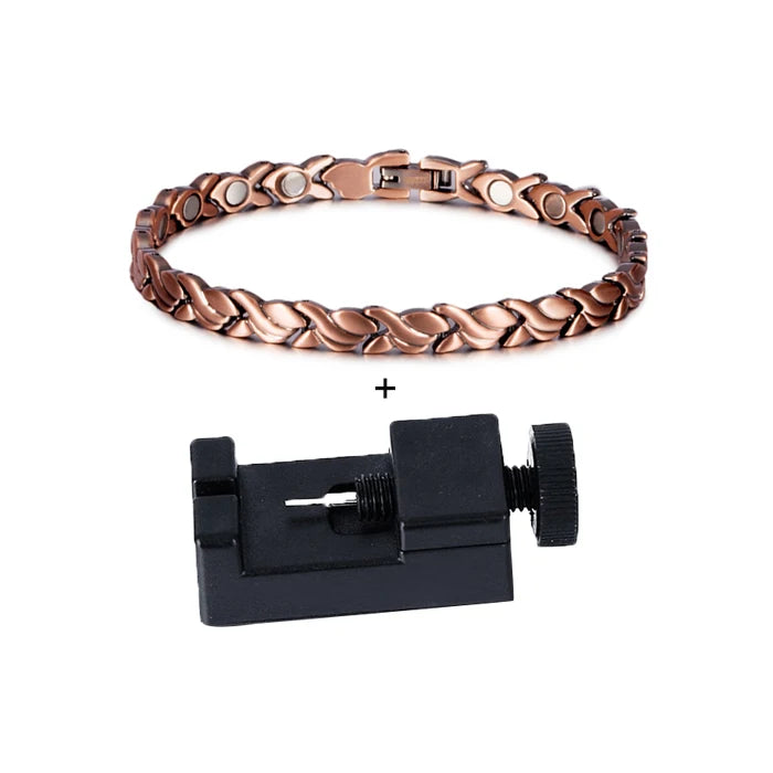 Magnetic Pure Copper 6.5mm Vintage Chain Health Energy Magnet Bracelets