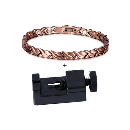Magnetic Pure Copper 6.5mm Vintage Chain Health Energy Magnet Bracelets