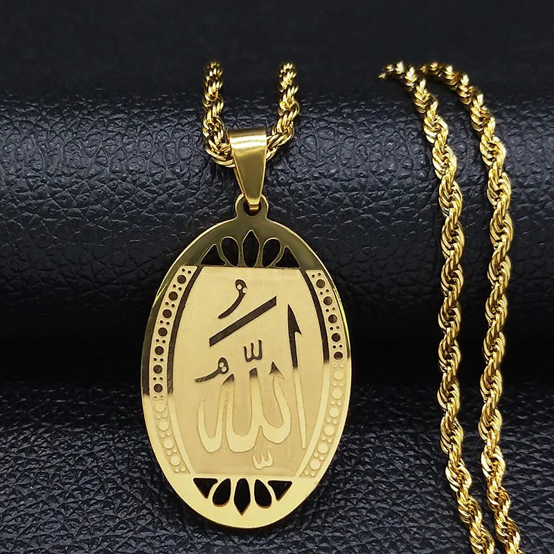 Muslim Islamic Quran Allah Stainless Steel Necklace
