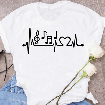 Funny Music Art Short Sleeves Black T-shirt