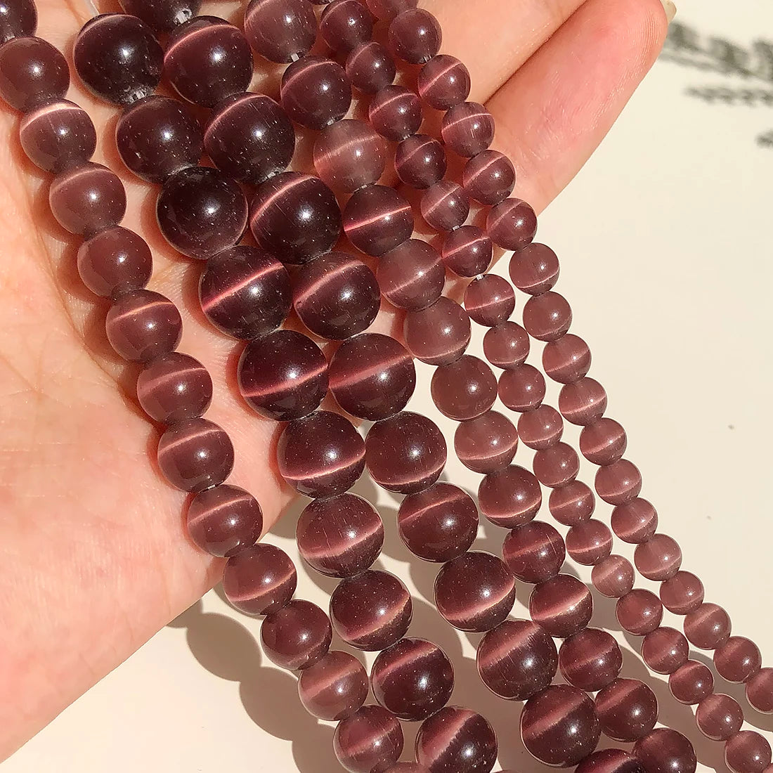 Cat Eye Opal Beads Natural Stone DIY Bracelets