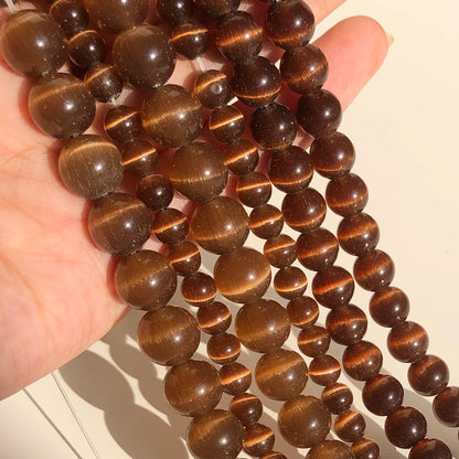 Cat Eye Opal Beads Natural Stone DIY Bracelets