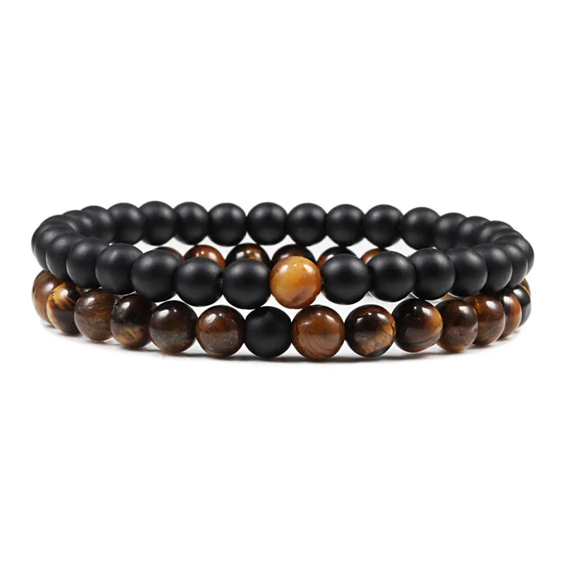DANA Set Lava Stone Tiger Bracelets