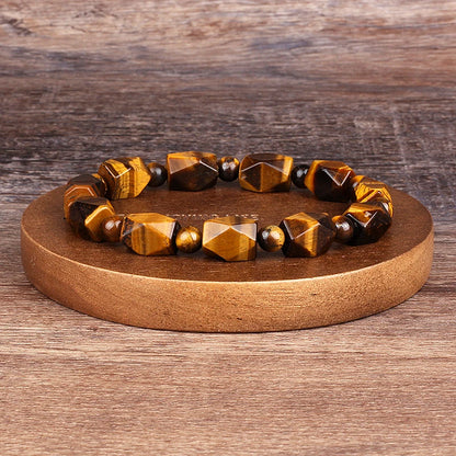 Natural Faceted Tiger Eyes Stone Reiki Bracelets