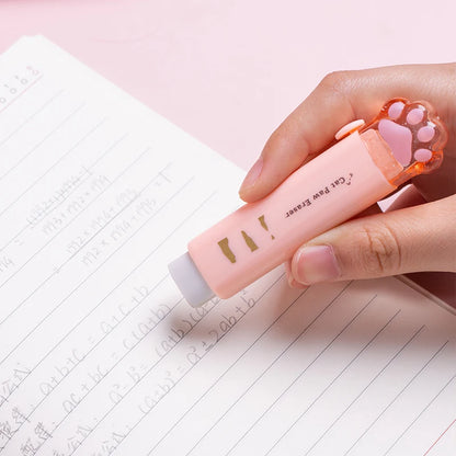 Creativity Retractable Kawaii cat claw Pencil eraser