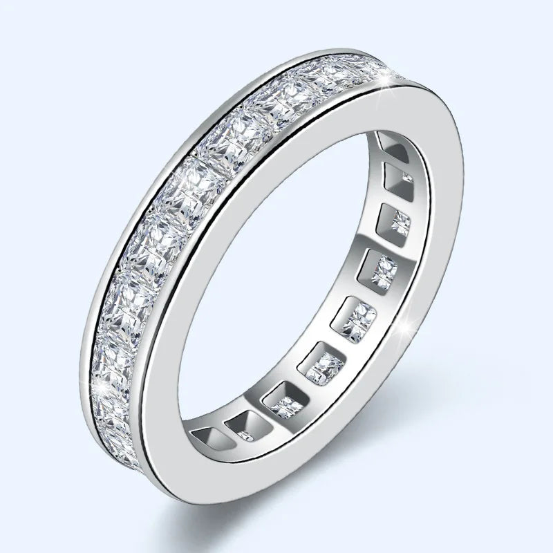 100% Real Natural Moissanite Ring 925 Jewelry 18K Gold Ring