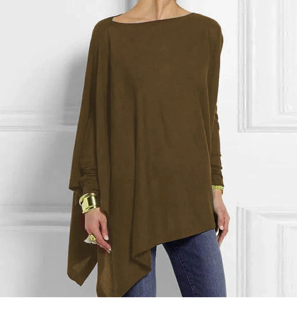 Cotton Irregular Long Sleeve Blouse