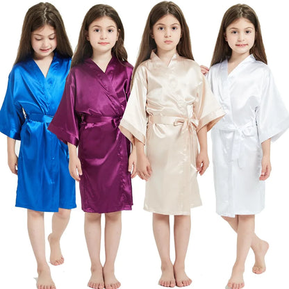 3-13 Years Satin Silk Bath Robes