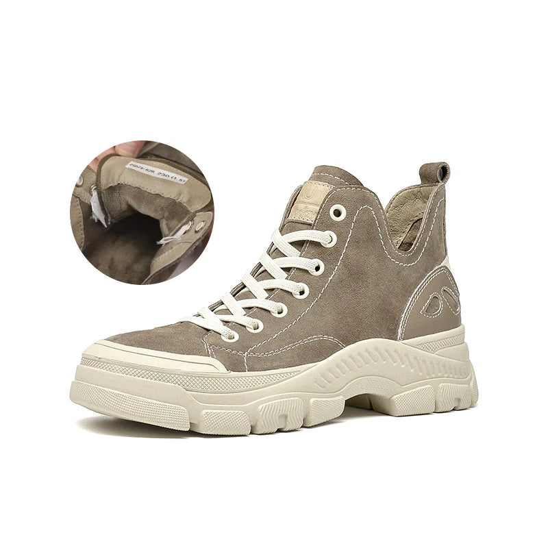 Suede Leather Round Toe Handmade Shoes