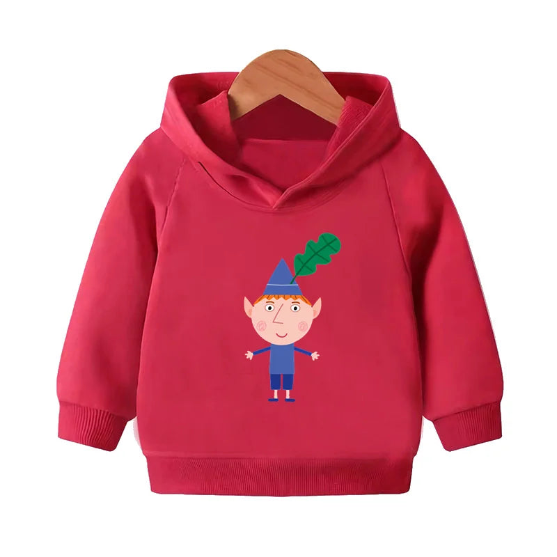 Ben and Holly Kingdom Cartoon Cute Sweatshirts Autumn Pullover Hoodies